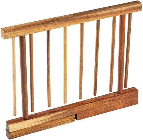 Vista 4 de Tablecraft 11086 - Escurridor de pasta, 14.25 pulgadas de altura, madera de acacia, natural