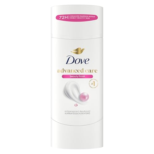 Image of Dove Advanced Care Antiperspirant Deodorant Stick Beauty Finish for Helping Repair Skin Barrier After Shaving, with 72-Hour Sweat & Odor Protection, 2.6 oz