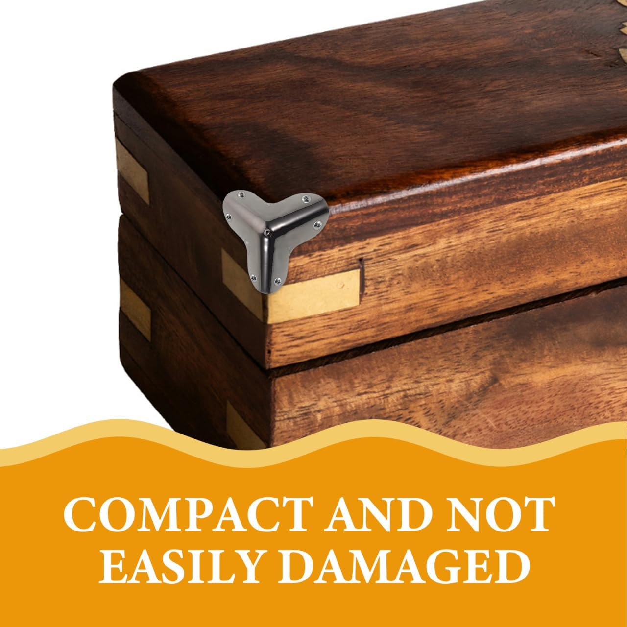 DOITOOL Corner Bumper Guards for Furniture ： 8pcs Black Metal Corner Protectors Decorative Covers Decorative Round Edge Guards for DIY ，Durable Iron Covers for Luggage and Backpacks