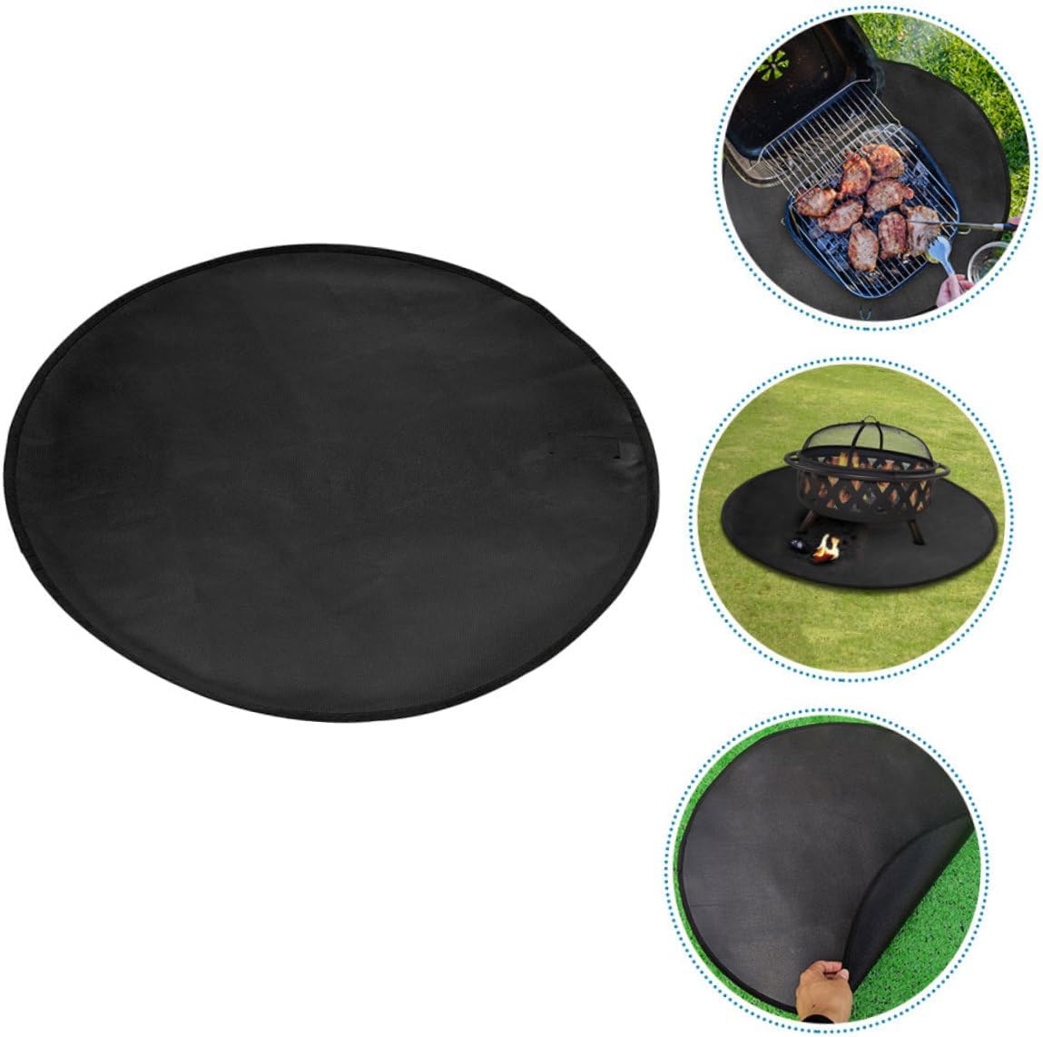 Fire Pit Mat BBQ Insulation Pad Fire Resistant Easy to Clean Multi-Function Portable Grill Supply for Outdoor