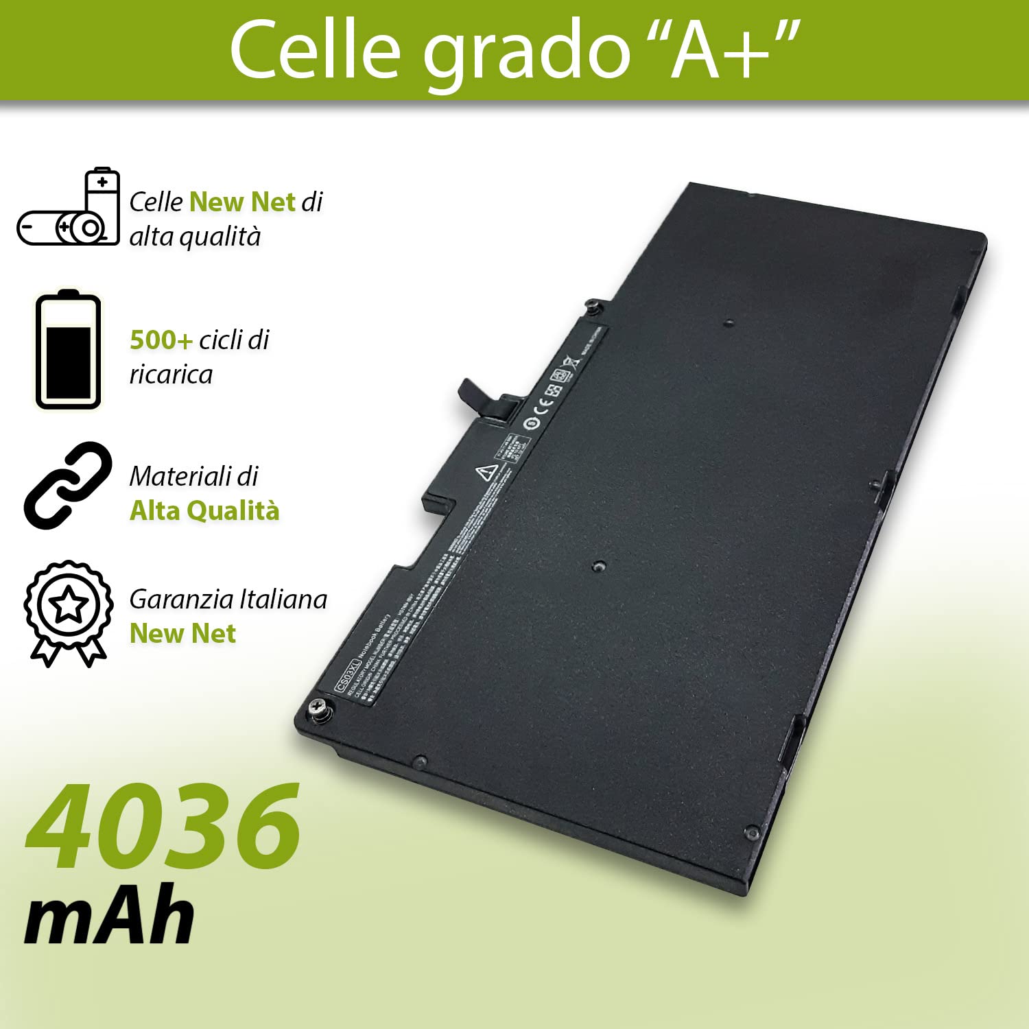 CS03XL CSO3XL TA03XL Batteria da 4036mAh compatibile con Notebook HP EliteBook 745 755 840 848 850 G3, HP ZBook 15u-G3 15u-G4 - codici batteria 800513-001 HSTNN-DB6U HSTNN-UB6S HSTNN-IB6Y