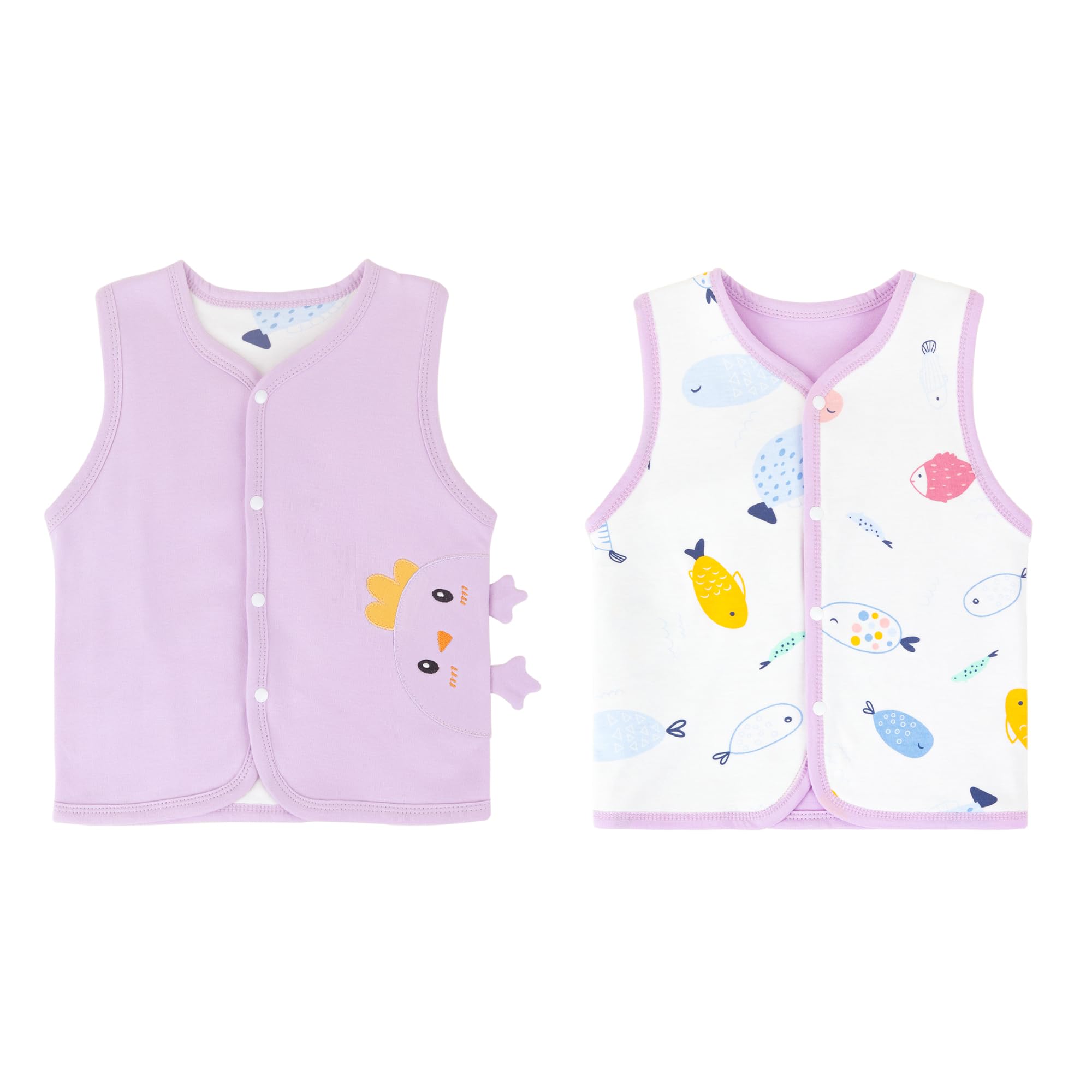 Baby Kleinkind Kinder Doppelseitig Westen Frühling Herbst Baumwoll Dünn Ärmellose Jacke Kinderweste mit Druckknopf mit Cartoon Muster