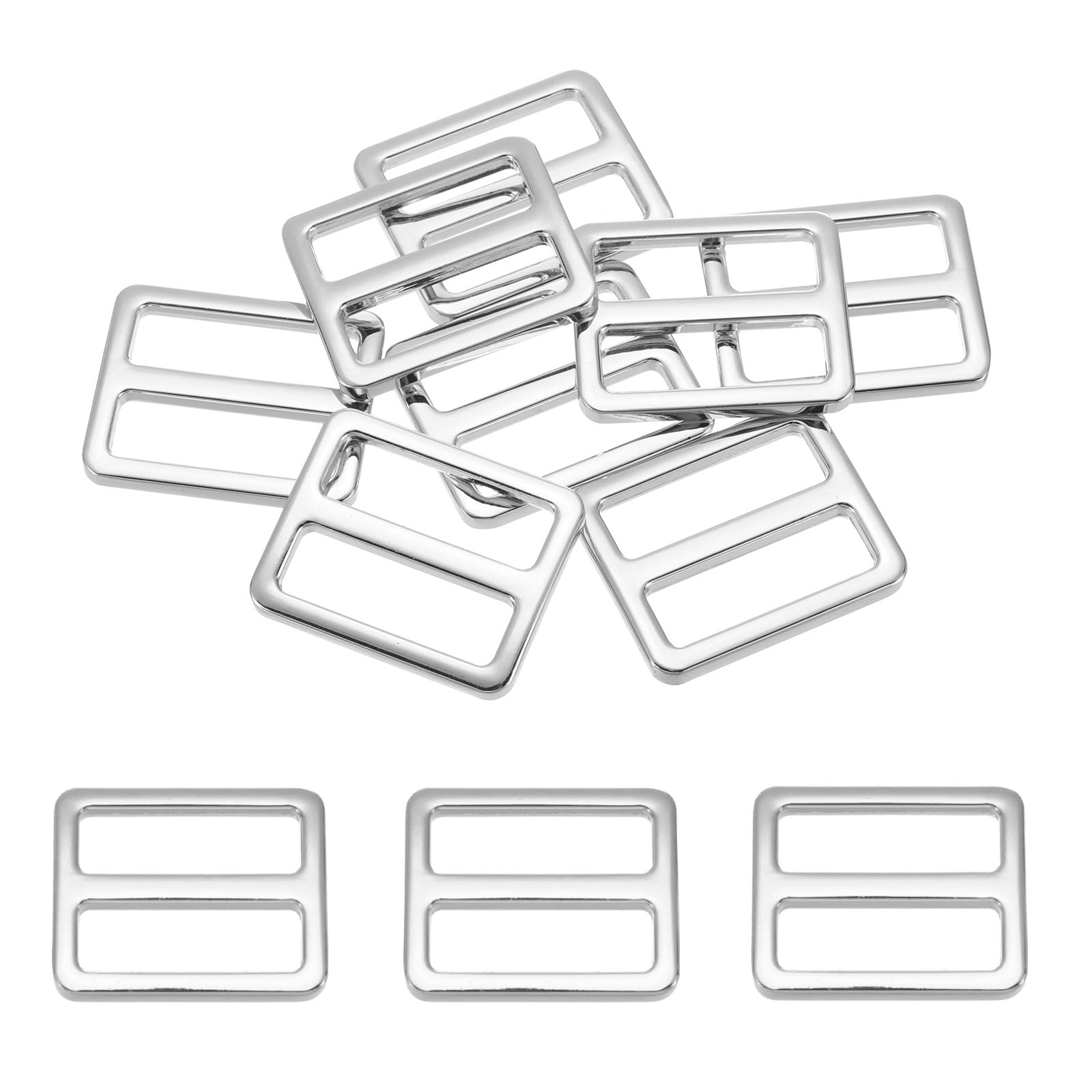 PATIKIL Metal Adjustable Slide Buckle Tri-Glide Rectangle Adjuster Suspender Strap Slider for Purse Belts DIY Supplies