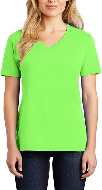 JustBlanks Women 100% Cotton Short Sleeves Regular Fit Cotton V-Neck Tshirt