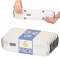 Alyvisun 6pcs Divisori per Cassetti Regolabili 29-45cm, Separatori per Cassetti Plastica dura Ispessita per Cassetti e Armadietti