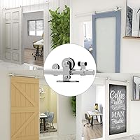 Vista 63 de TSMST Kit de herrajes para puerta corrediza de granero de 6 pies, riel de acero inoxidable de servicio pesado resistente con montaje superior