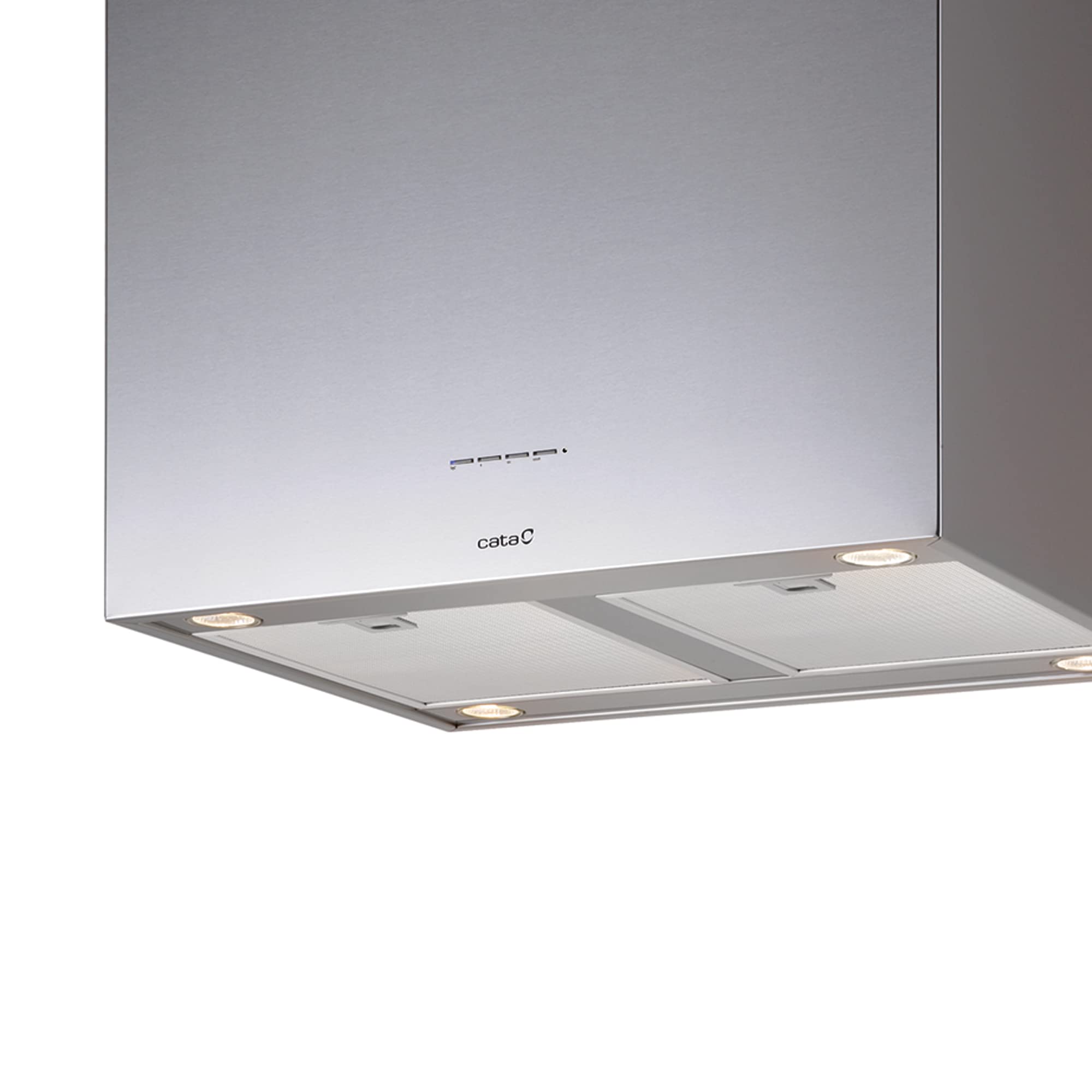CATA Isla Vega Campana Extractora de Isla de 60 cm, 850 m³/h, 3 Velocidades 2+1 Turbo, Control Electrónico, Temporizador, Iluminación LED, Clase A, Acero Inoxidable