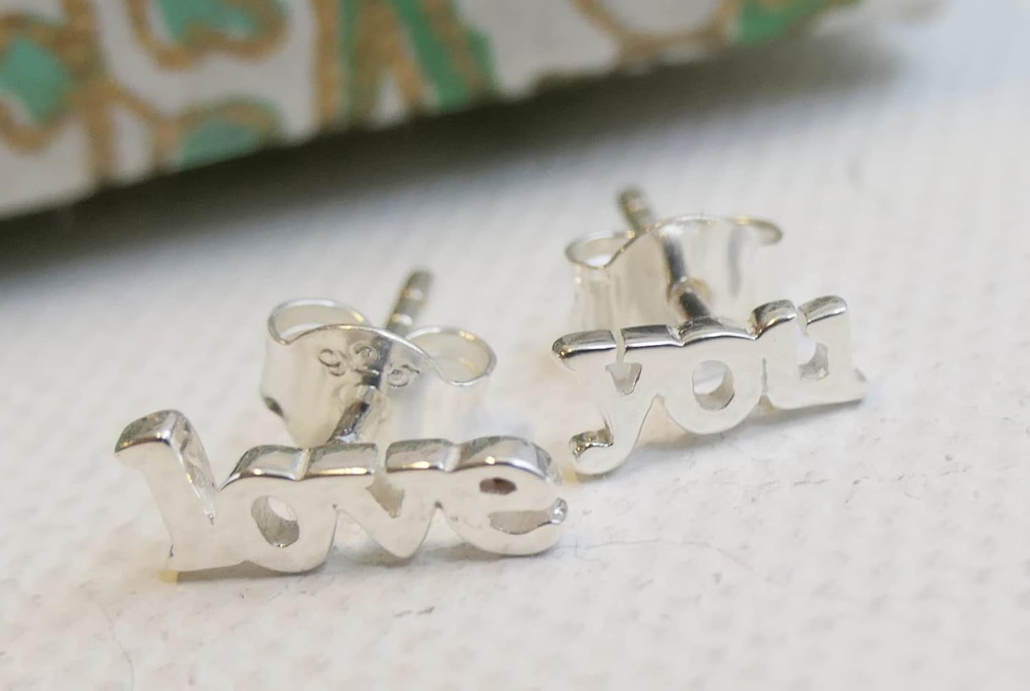 Love You Stud Earrings - Tiny Dainty 925 Sterling Silver, Hypoallergenic – Handmade Minimalist Fine Jewelry for Women - Image 8