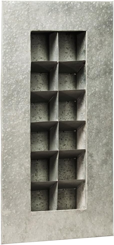 Evergreen Aged Zinc 12 Pocket Metal Wall Planter