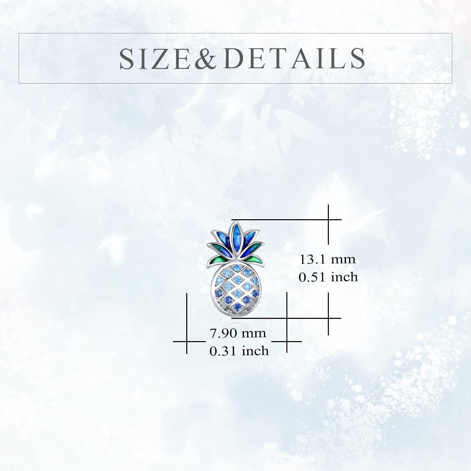 KZX Pineapple Earrings 925 Sterling Silver Fruit Stud Earrings Tropical Fruit Jewelry Gifts for Women - Image 5