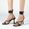 Sandalias Mujer Tacon Strappy Cordones Punta Abierta Tacones Altos para Fiesta, Prom, Uso Diario 2