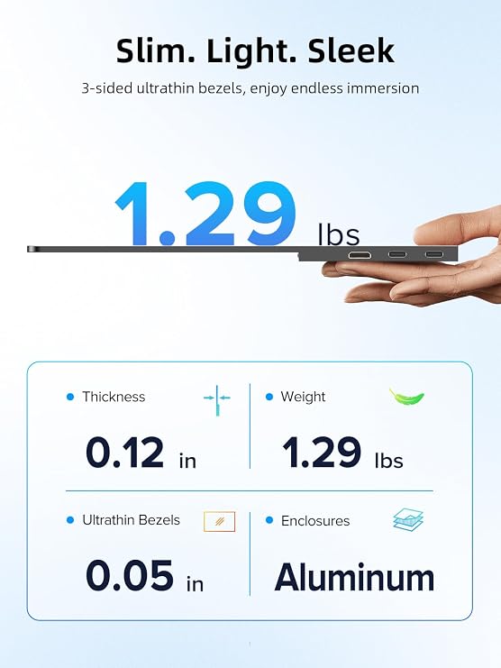 UPERFECT OLED Portable Monitor 14, 3K 2880x1800 | 120Hz | 0.1ms Portable Gaming Monitor, 500 Nits |120% DCI-P3 | 500000:1 Contrast | Ultra-Slim Design for Laptop Mini PC Phone Game Consoles