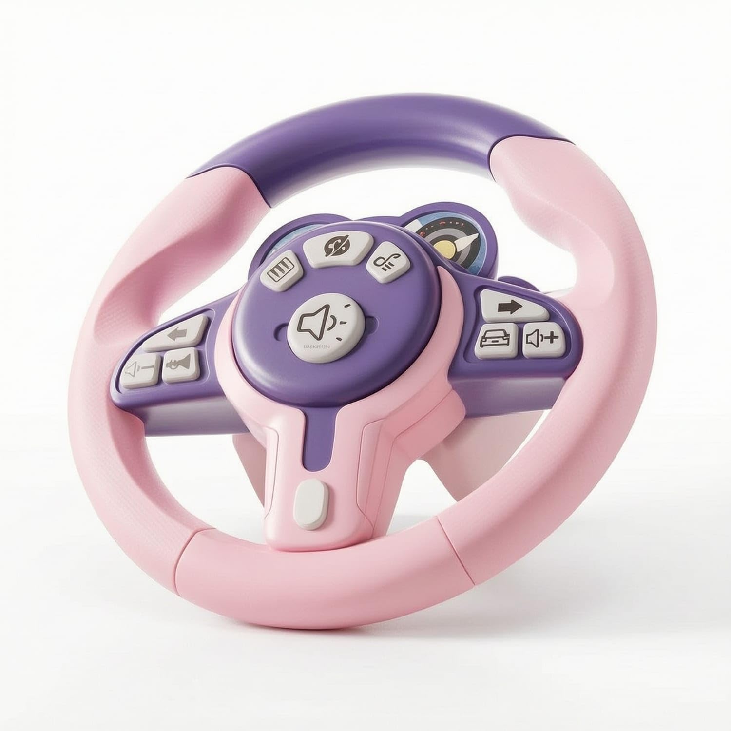 360-Degree Rotating Toy Steering Wheel Strap Portable Large Pink | Interactive Engaging Play Versatile Mounting Sensory Development Portable Entertainment Large Pink-image-36