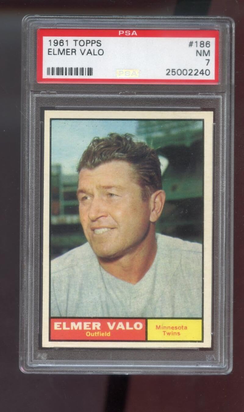 1961 Topps #186 Elmer Valo PSA 7 Graded Baseball Card MLB Minnesota Twins