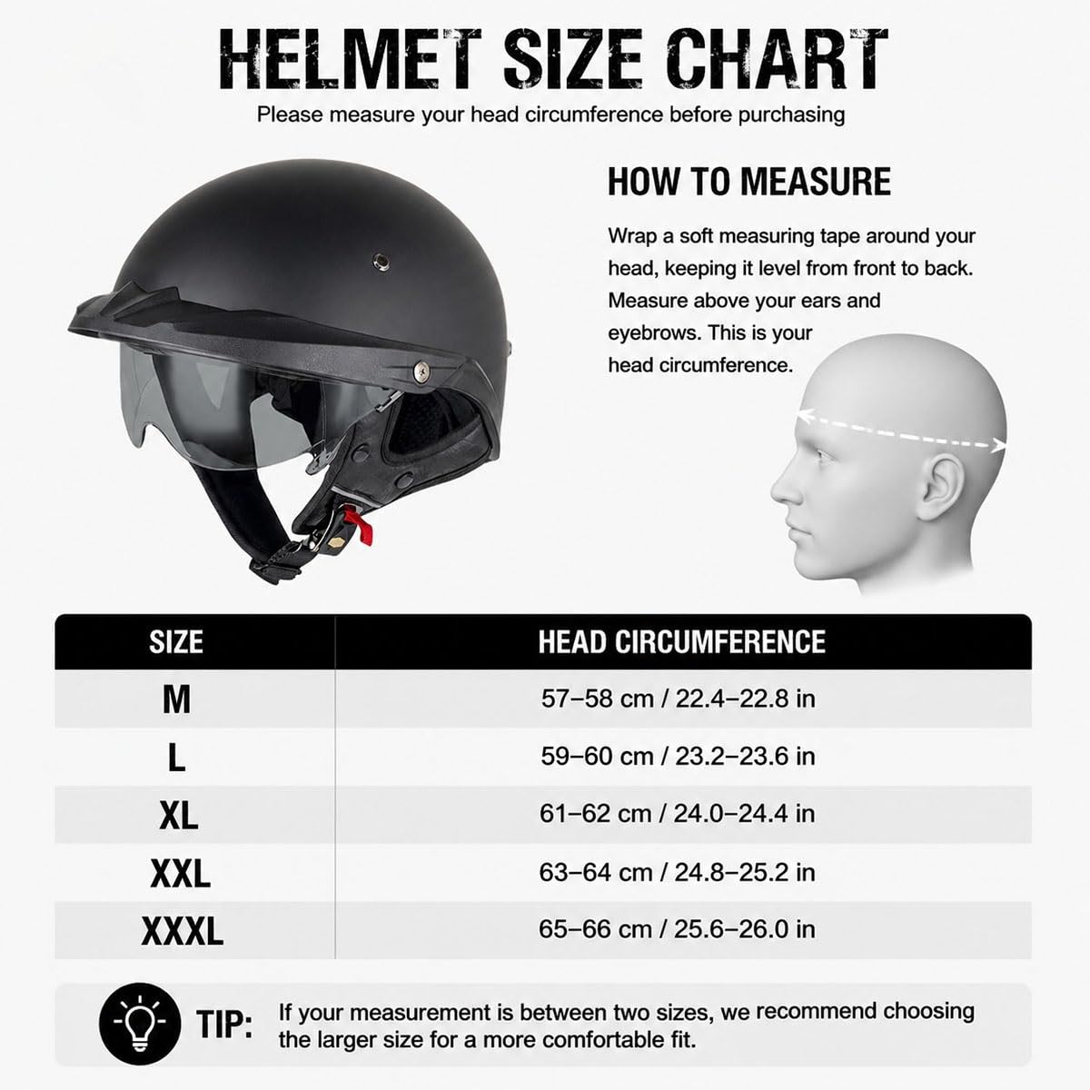 Kask Otwarty Motocyklowy dla Dorosłych, Homologowany ECE, z Blendą Przeciwsłoneczną, Zapięcie Szybkozamykające, Regulowane Dopasowanie