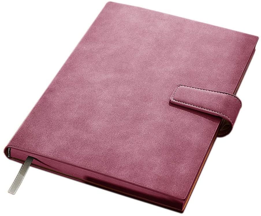 Cuaderno B5 Cuaderno De Cuero PU, Bloc De Notas De Registro De Reunión Retro Exquisito Súper Grueso De Cuero Suave, Diario De Cuaderno con Hebilla Magnética Libreta(B)