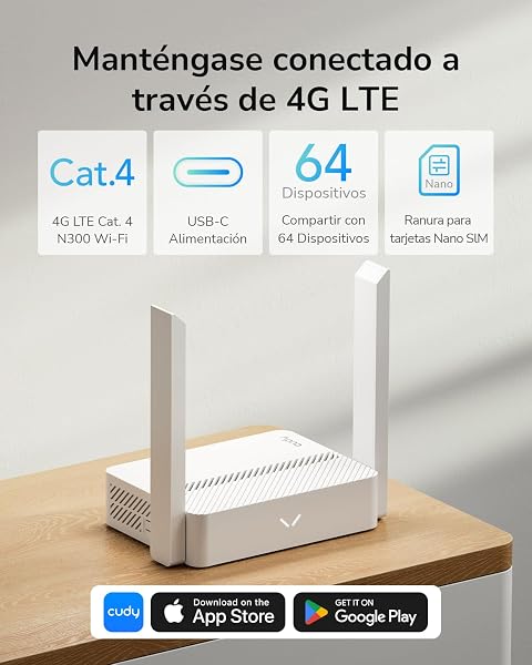 Visita la tienda de Cudy Cudy Nuevo LT300 Router 4G SIM LTE WiFi 300Mbps, Router con Tarjeta SIM, Compatible con Todos los operadores, 2×2 MIMO, Sin Necesidad de Configuración, OpenVPN, WireGuard in use