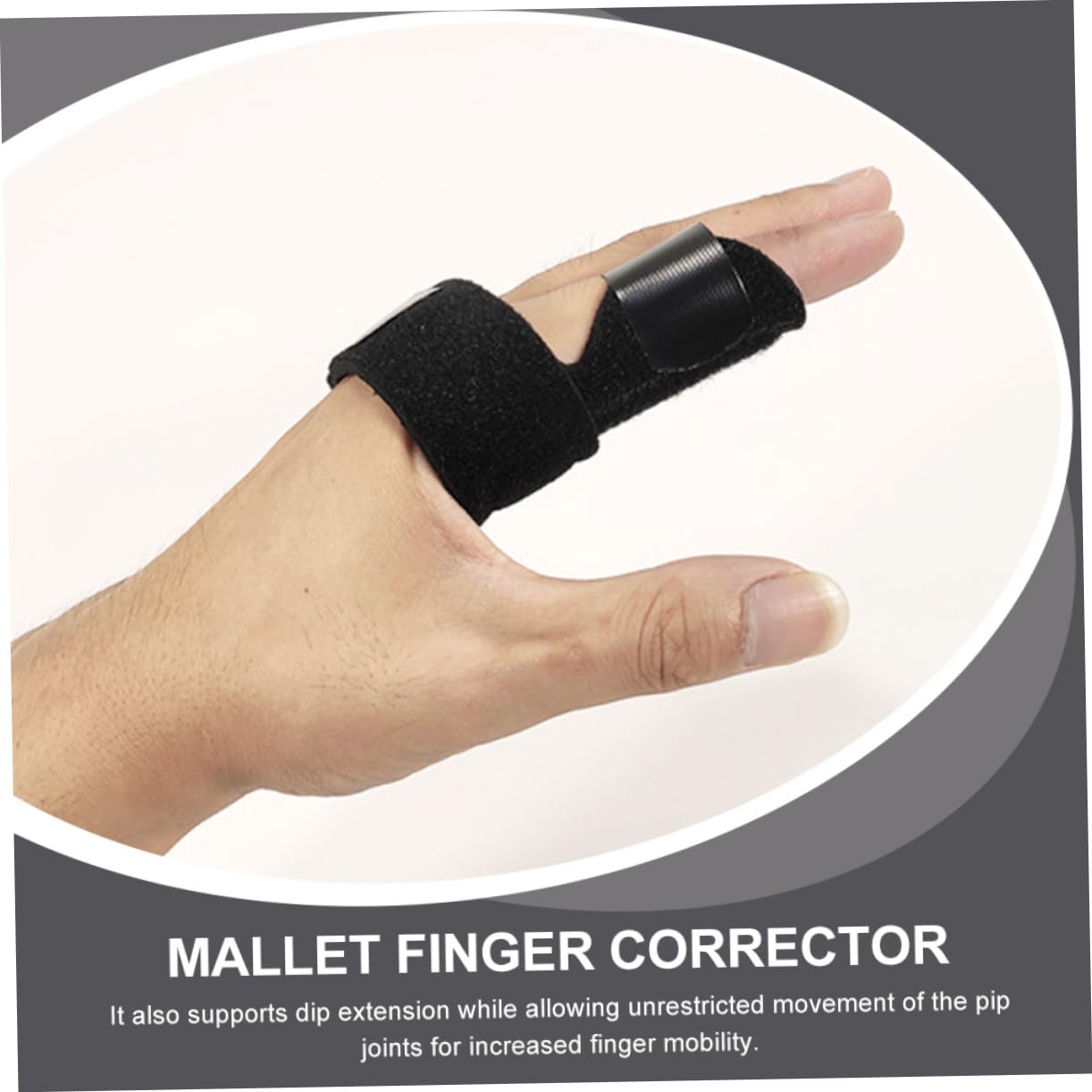 NOLITOY Finger Cots Mallet Splint Stabilizer Brace Thumb Brace Adjustable Stand Protective Brace Joint Protector Fixation Tool Protective Device Support Aluminum Bar Black