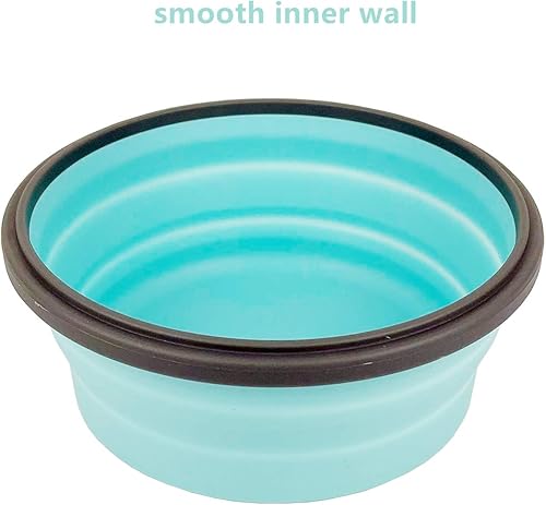 Miniatura 6 de CARTINTS Cuencos plegables azules de silicona para almacenamiento de alimentos, cuencos de silicona para acampar con tapas herméticas, aptos para