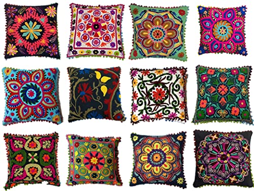 Housse de coussin Suzani brodée de qualité supérieure Arise Export - 2