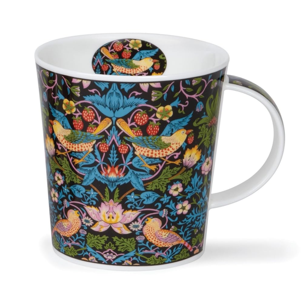 Dunoon Lomond 0.32L Mug Arts and Crafts Strawberry Thief, White