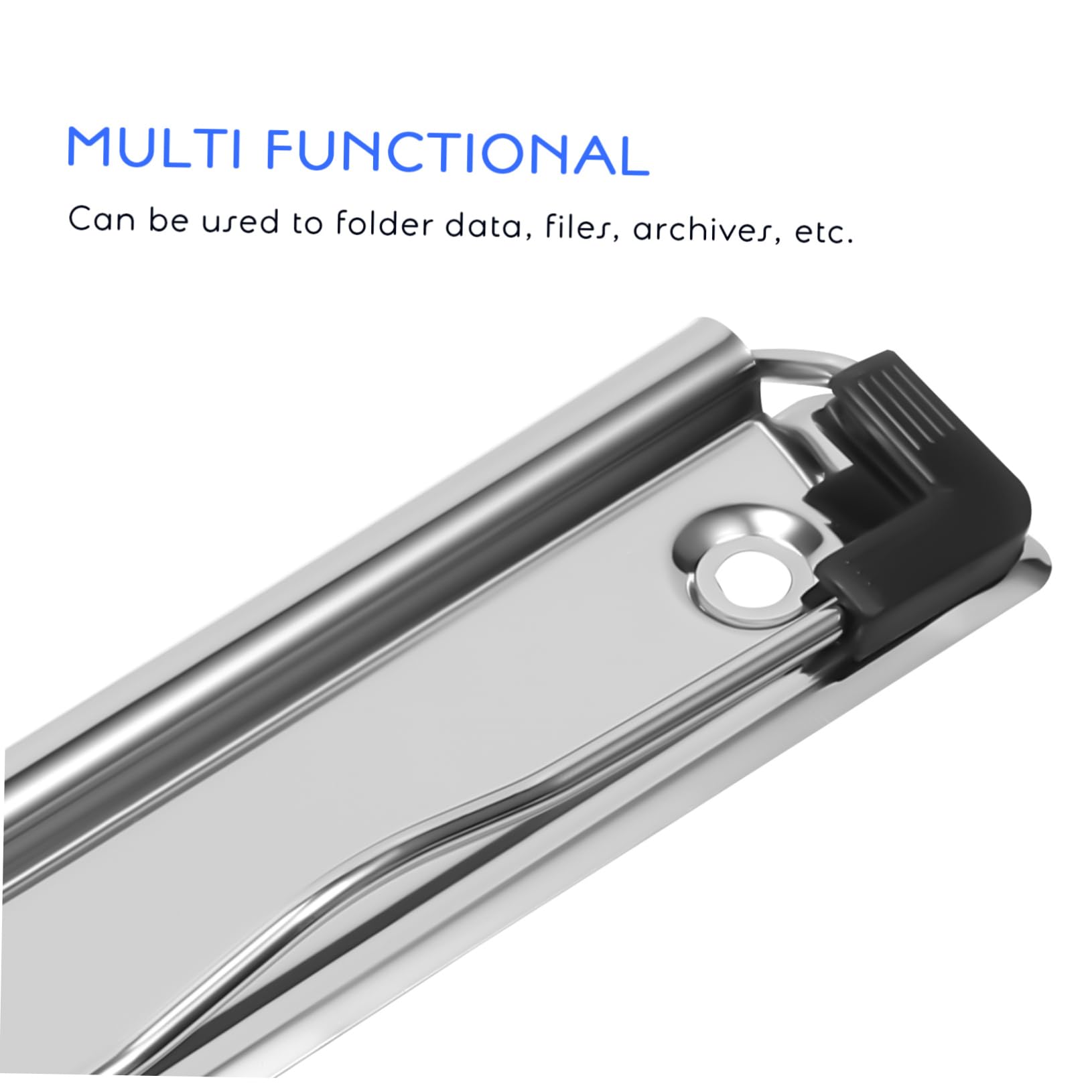 OSALADI 10 Pcs Metal Mountable Clipboard Clips Large Spring Loaded File Holder Clips for Office School Hospital