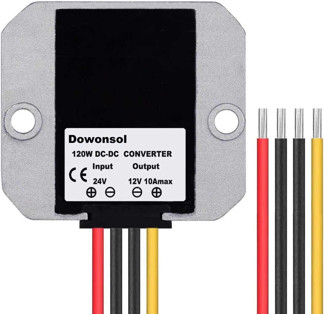 NW DC Voltage Converter Regulator DC 24V Step Down to 12V 10A 120W Waterproof Car Power Supply Electronic Buck Transformer for Golf Cart Club Car (24V-12V10A(66mm))