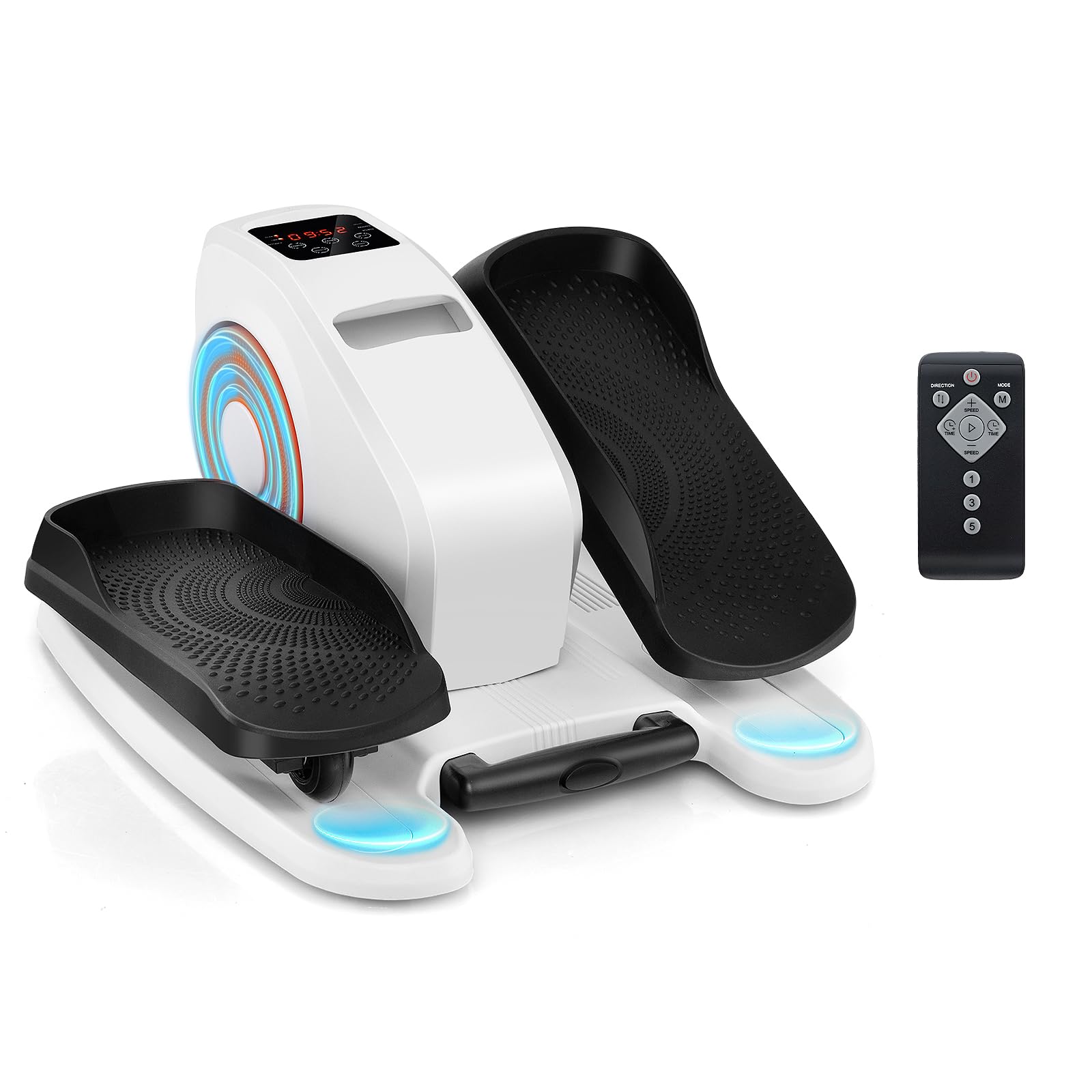 KOMFOTTEU Mini Ellittica Elettrica, Pedalatore Ellittico con Schermo e Telecomando, Pedalatore Elettrico con 5 Velocità e 3 Modalità, Bicicletta Ellittica Sotto la Scrivania