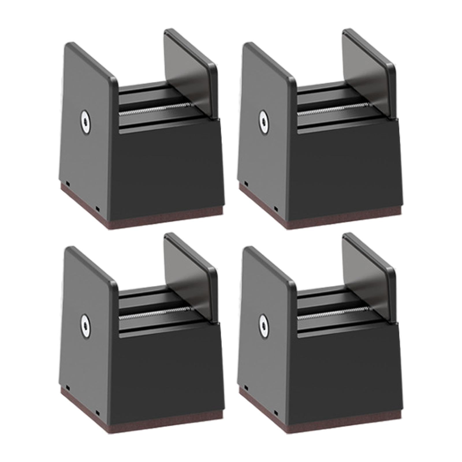 4 Elevadores de Cama, Bloques Antideslizantes para Muebles, Ideales para Sofás, Estantes Y, Negro, Altura 50 Mm