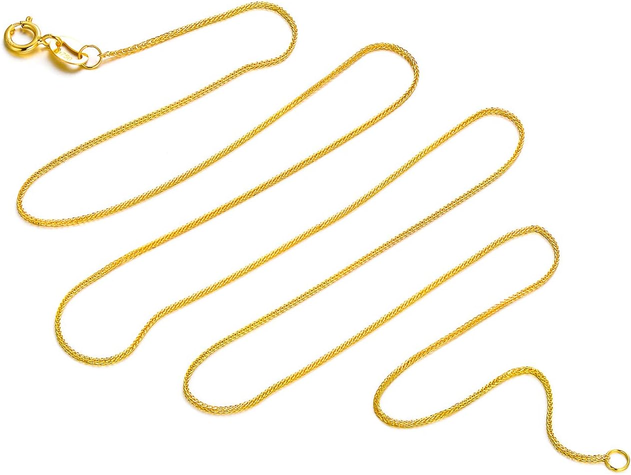 18K Solid Gold Chain Necklace for Women 