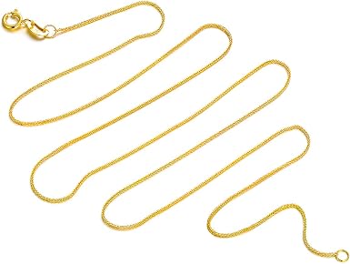 Solid 18K Gold Chain Necklace 