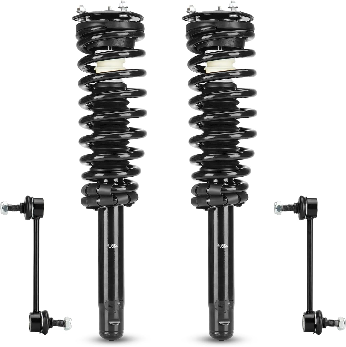 Front Struts w/Coil Spring & Sway Bar Links for 2010-2012 Ford Fusion 2.5L, 2010-2011 Mercury Milan 2.5L, Shock Absorbers Replace 272596, 4PCS