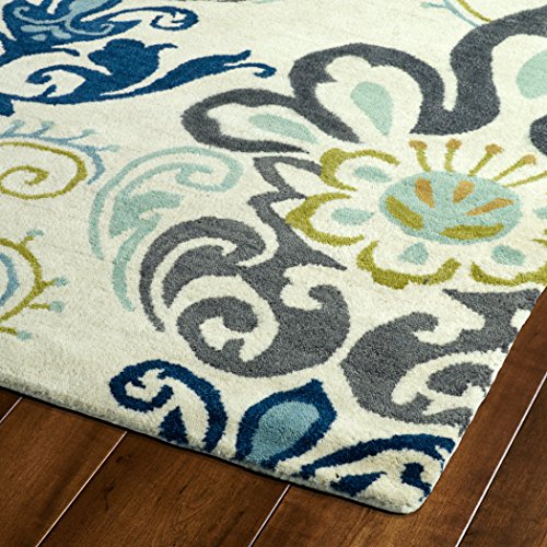 Kaleen Global Inspiration Collection Hand Tufted Rug, 8' X 10', Blue #TOP1