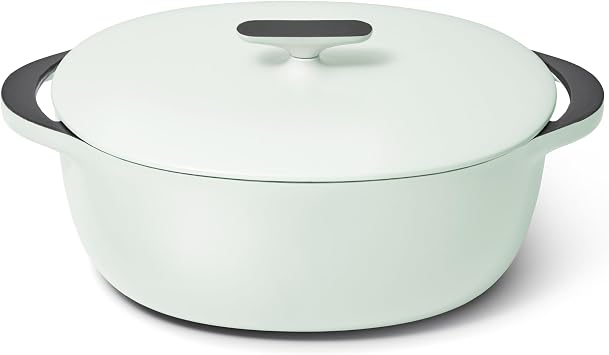Caraway Enameled Cast Iron Dutch Oven - 8qt Dutch Oven With Lid - 3 Layer Enamel Coating - No Seasoning Required - Compatible With All Stovetops - Oven Safe - No Forever Chemicals - Light Mist