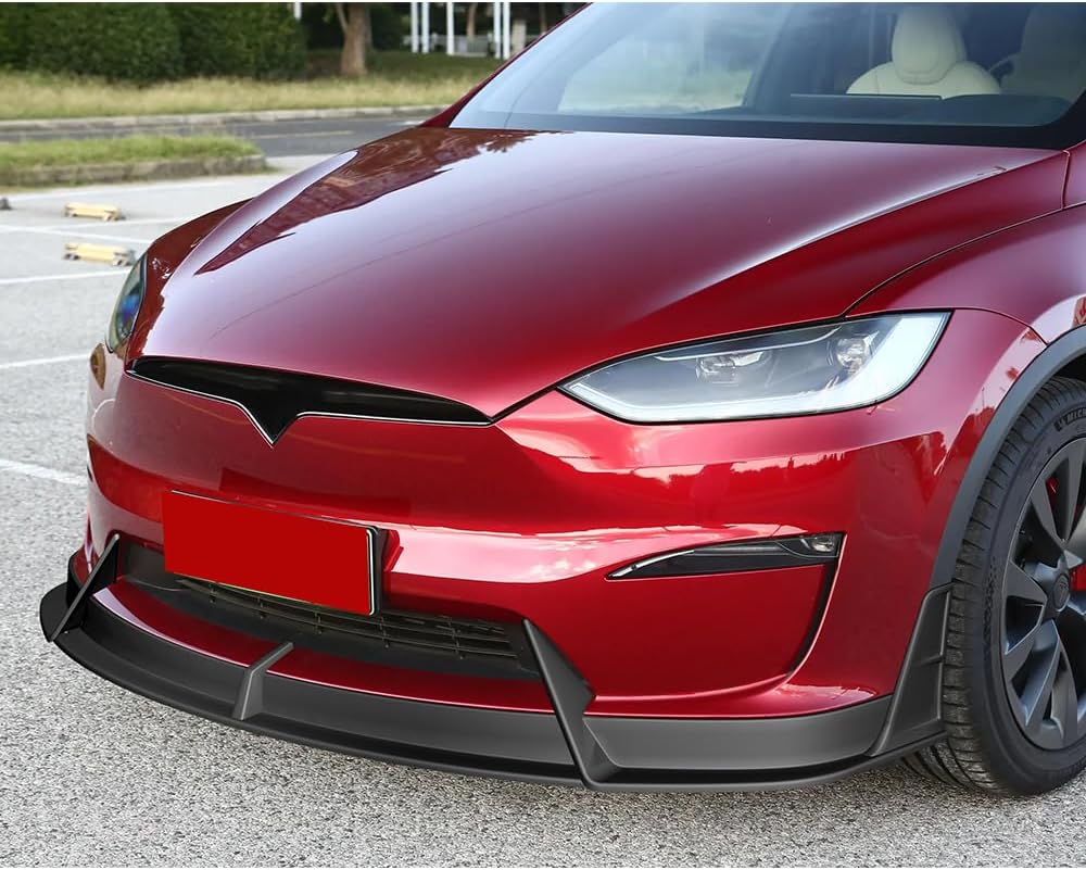 5pcs Front Bumper Lip Spoiler Body Kit Compatible with 2022-2025 Tesla Model X 2023 2024 (Matt Black)