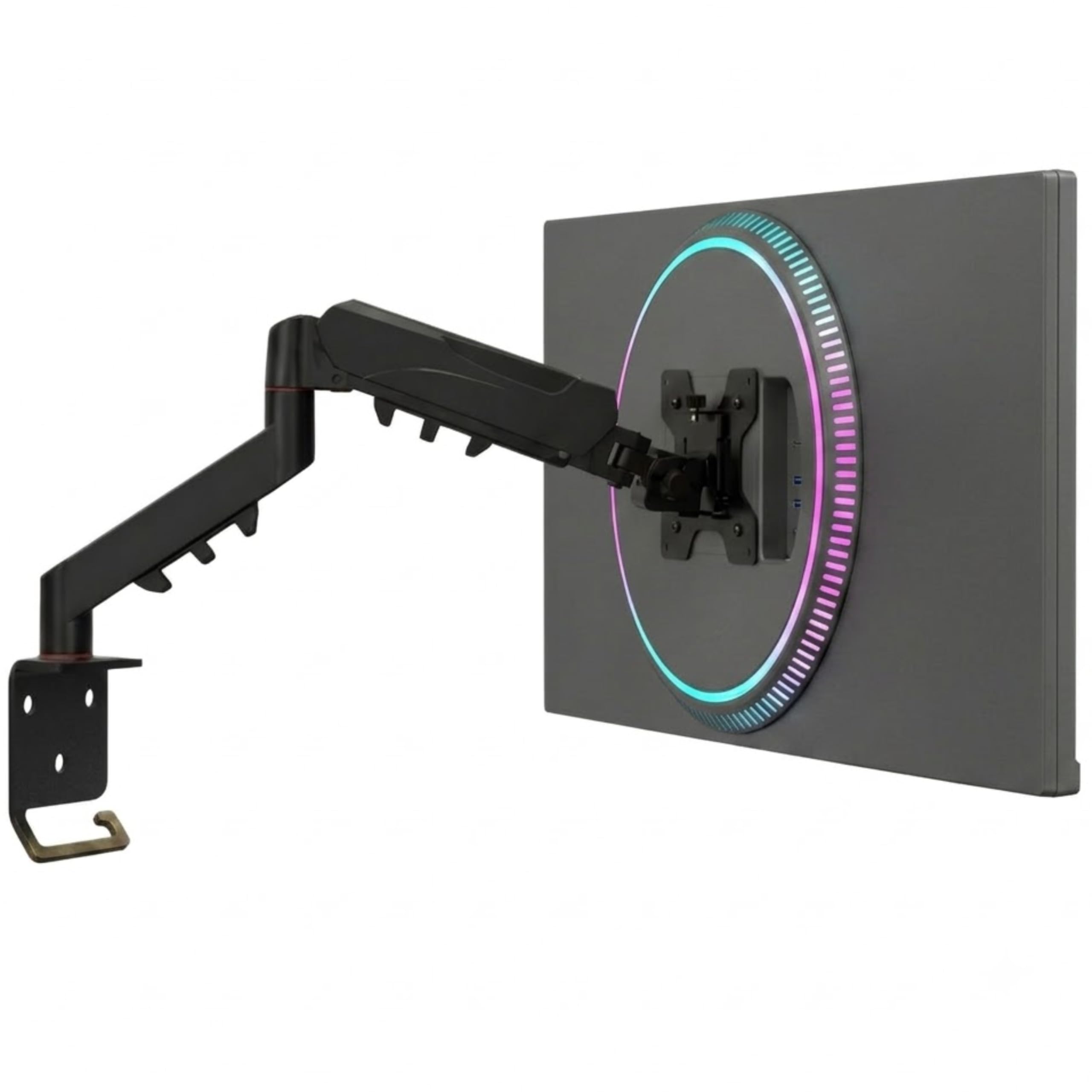 Ash & Roh Single Monitor Wall Mount Arm for 17-32 Inch Screens, Gas Spring Full Motion TV Bracket, VESA, Height Adjustable, Swivel Tilt Rotate, Load Capacity 2-10kg, Black (Single Monitor Wall Arm)-image-27