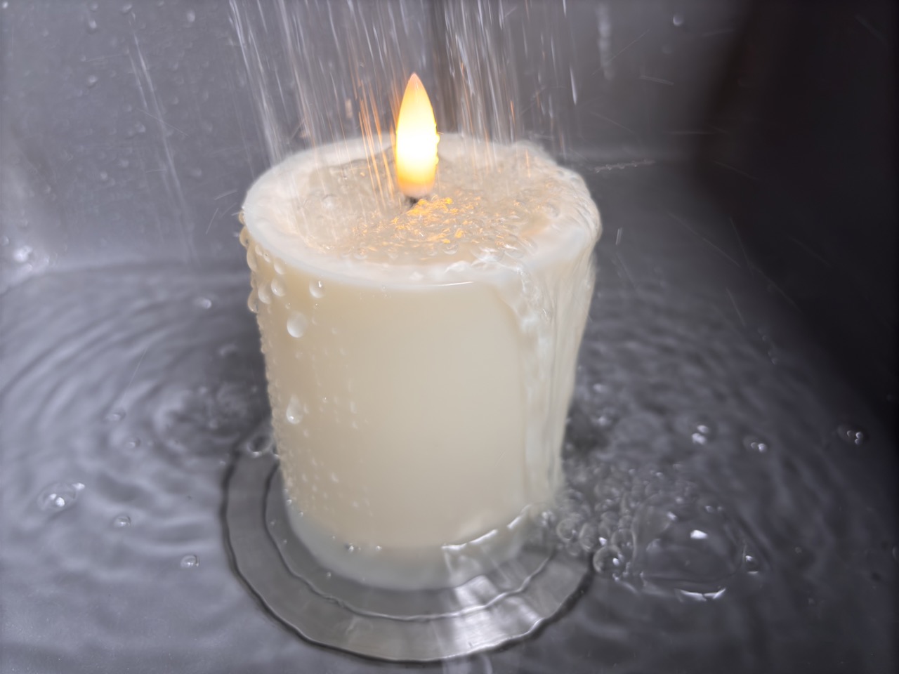 Image of Gmnee 3 inchx4 inch Outdoor Waterproof Flameless Candles with Remote and Timers, LED Candles, Battery Operated Candles, Electric Fake Pillar Candles for Patio, Porch, and Lanterns Decor (Ivory, Plastic)