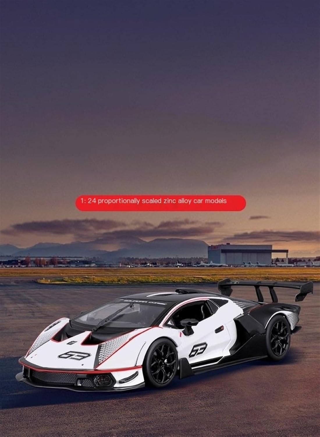 1:24 SCV12 Alloy Simulation car Model, Pearl White/Black