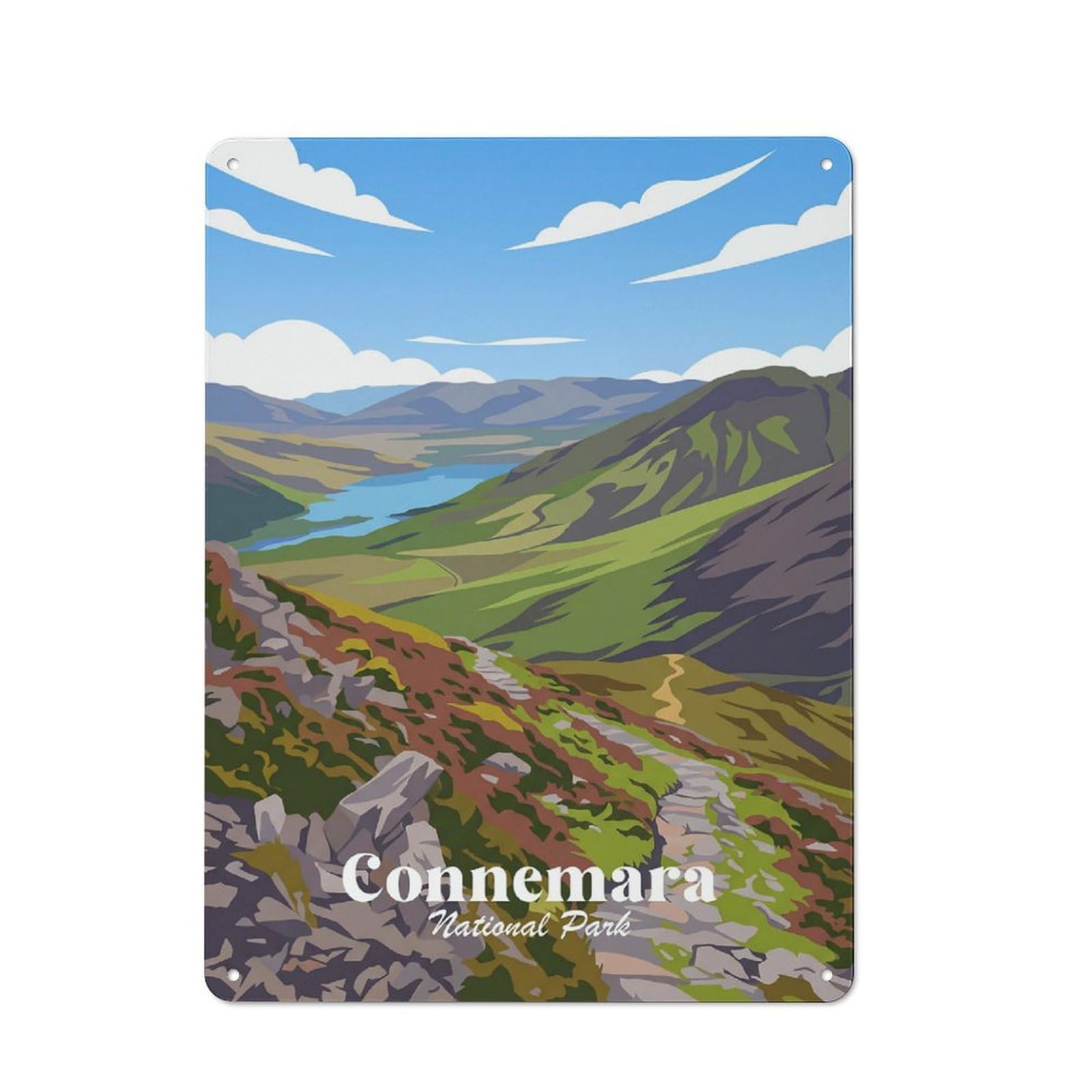 Junmoney Style-19 Decorative Metal Sign With Connemara National Park Design 40X30cm, Cosy Cafe Wall Decor For Kitchen, Cafe, Pantry Or Dining Room