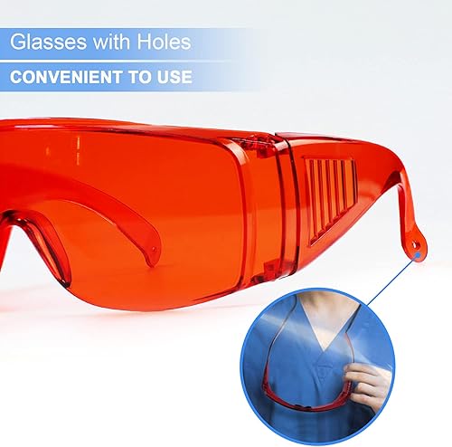 Miniatura 5 de EZGO Gafas de seguridad para laboratorio dental, gafas antivaho para protección de ojos, gafas de seguridad para blanquear los dientes, luz de curado