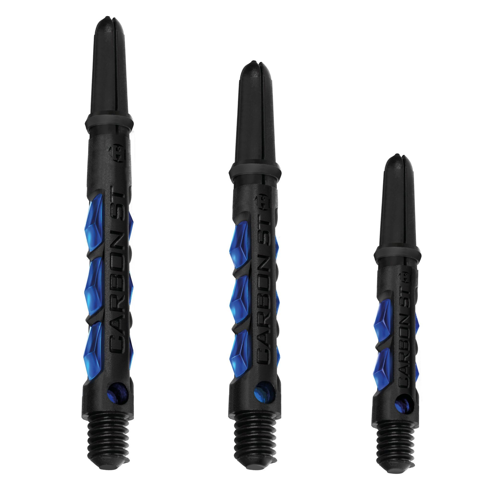 Harrows Dart Shafts Carbon ST Stems with Pyramid Rings, Tweenie, Blue