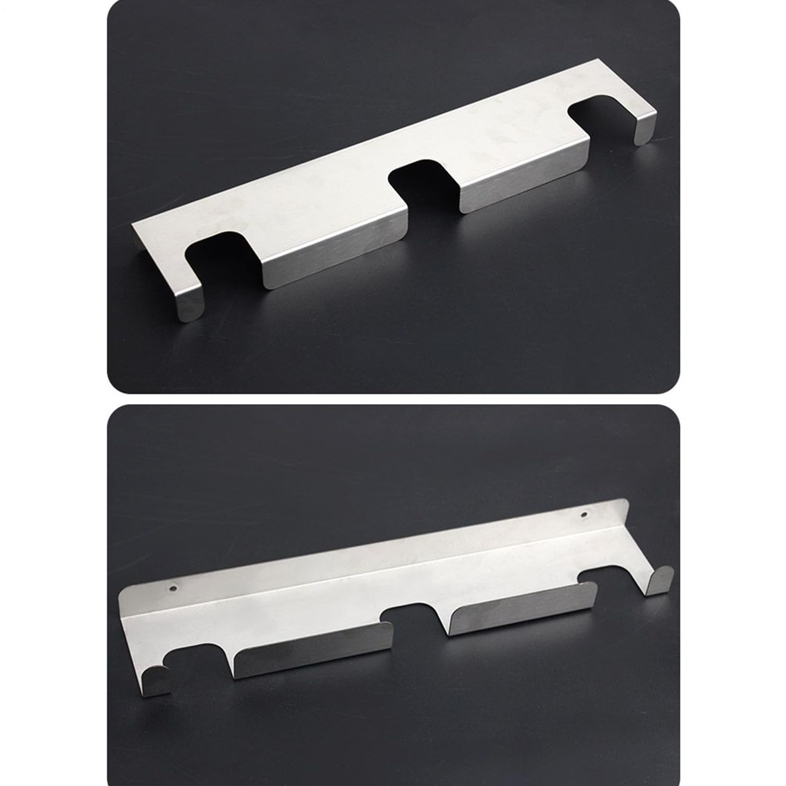 Porta pala per pizza, in acciaio , 41,5 x 8,3 x 3 cm, da parete, , organizer da cucina per spazzole, spatole, cucchiai, ristorante, negozio, casa, uso argento