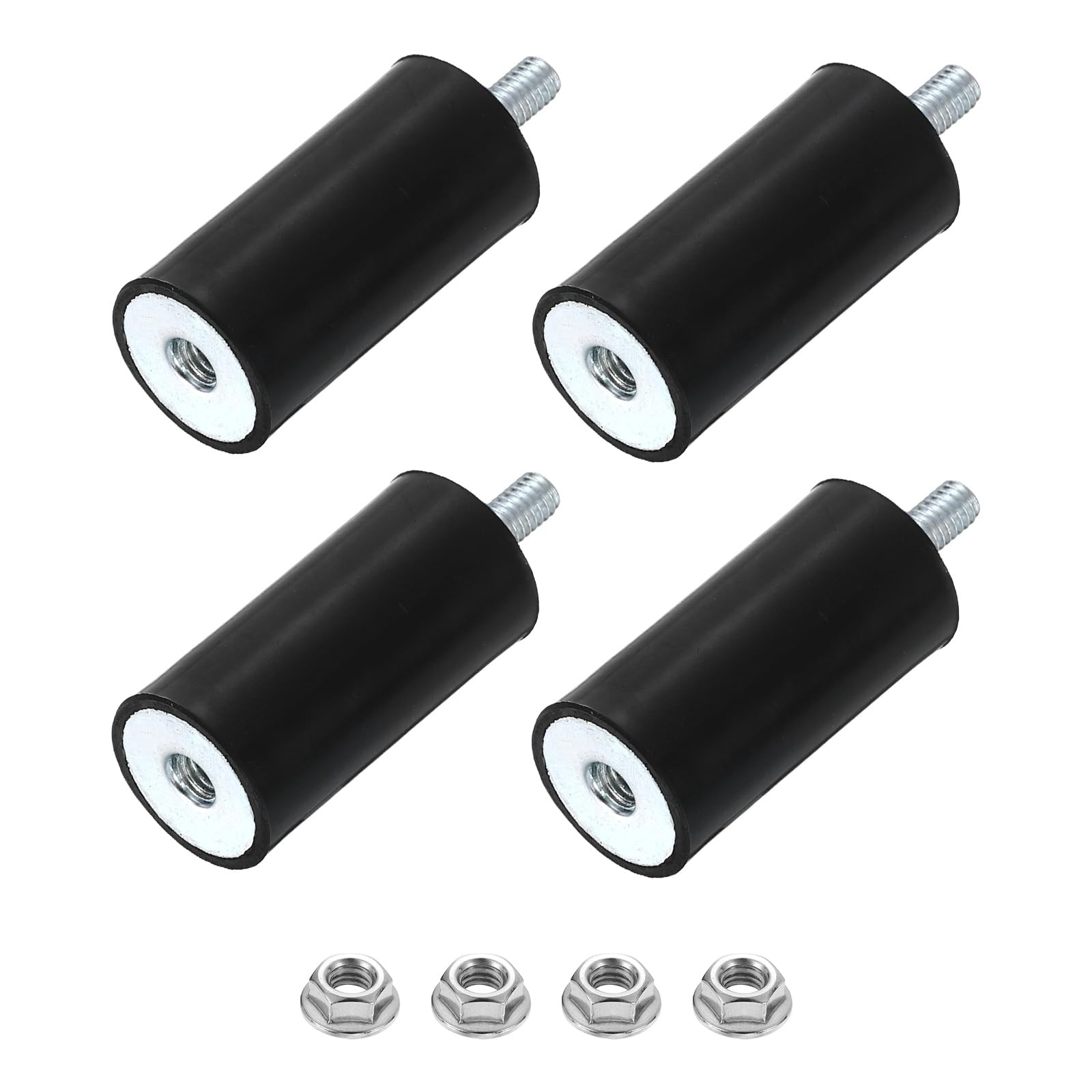 uxcell M8 Rubber Mounts, 4Pcs 30x30mm(DxH) Rubber Cylindrical Anti Vibration Isolator Shock Absorber with Lock Nut for Car Bobbin Generator Air Compressors — Amazon image 30