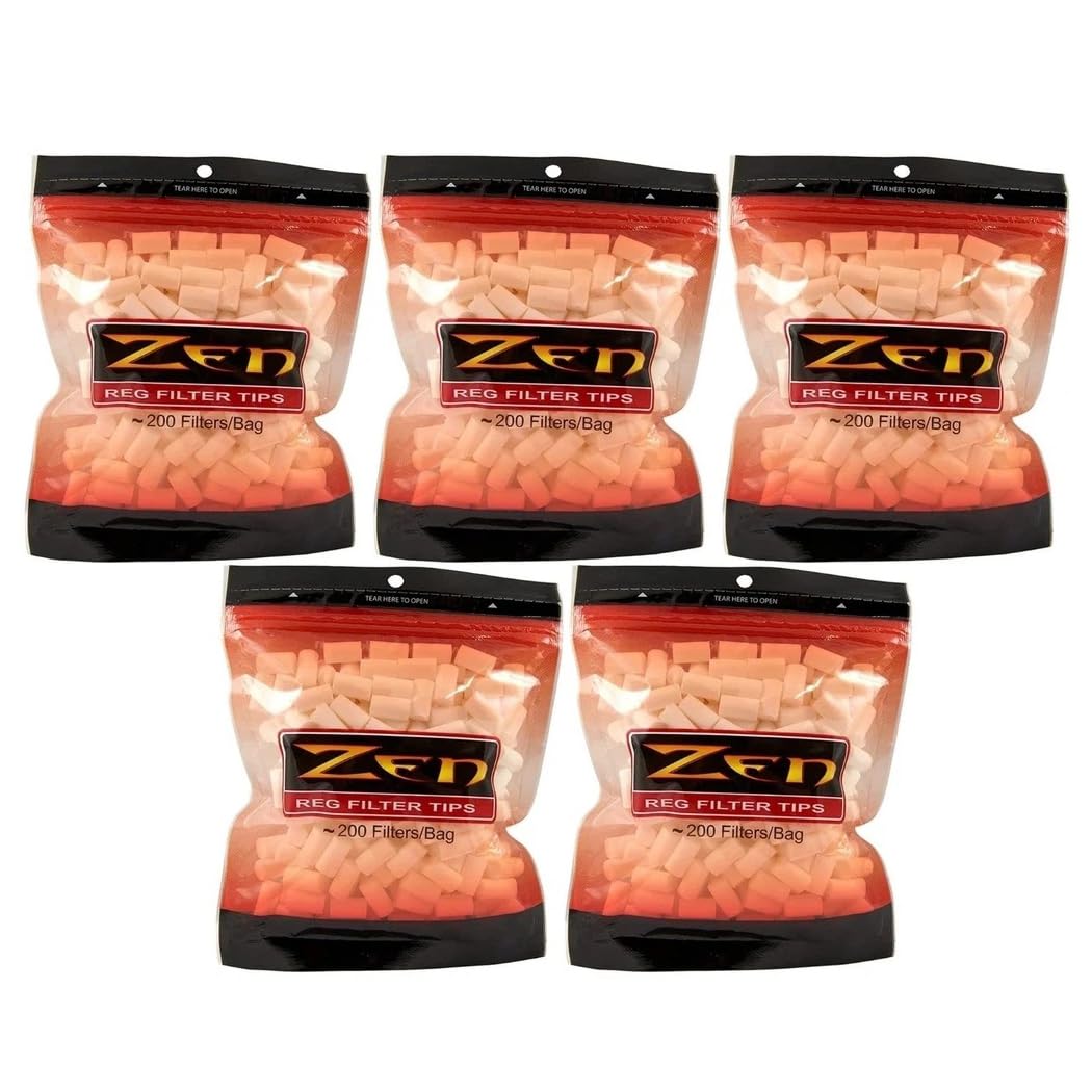 Zen Cigarette Filter Tips Bundle - 5 Bags - 1000 Filter Tips - Regular