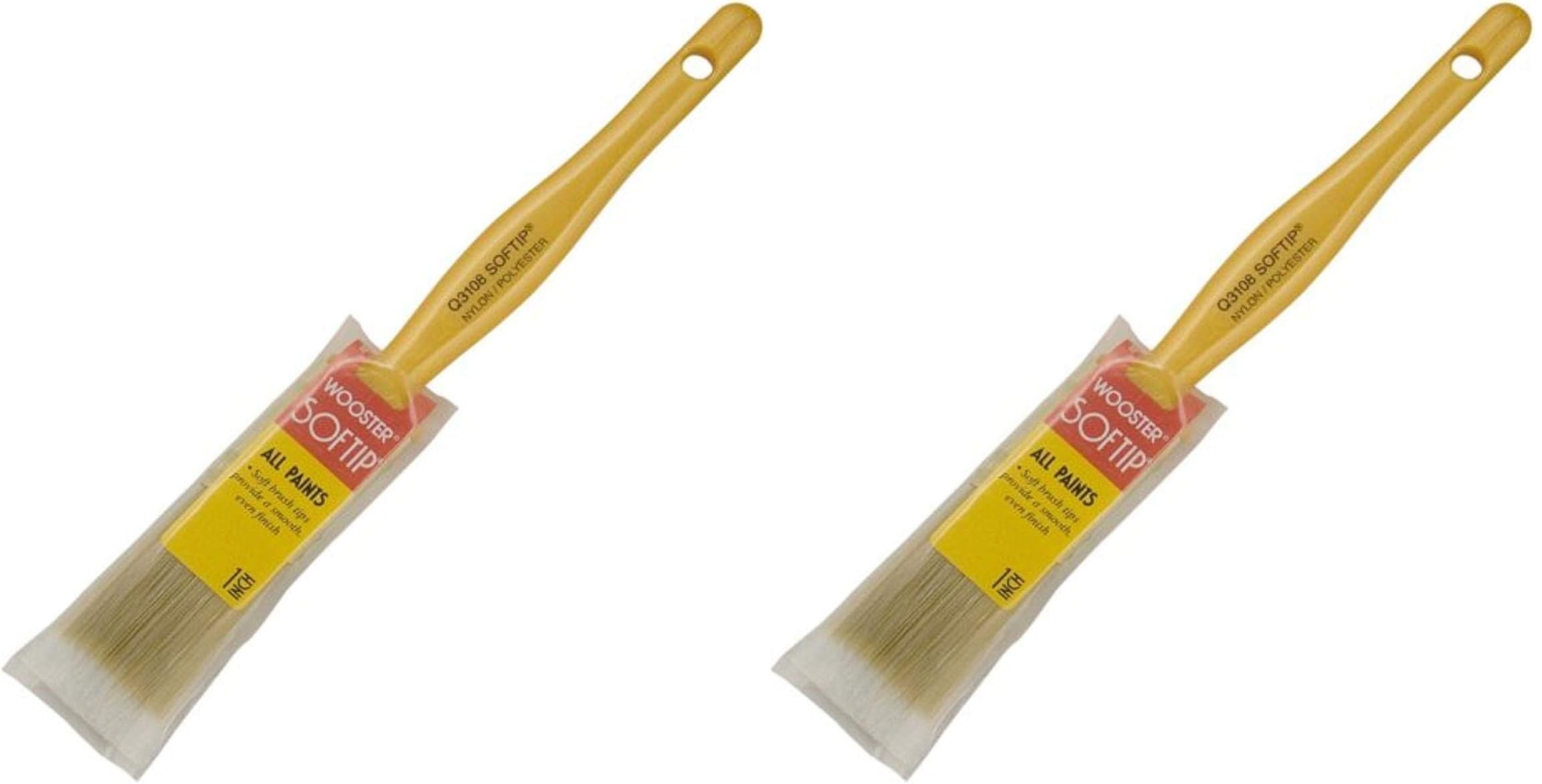 Wooster Brush Q3108-1 Softip Paintbrush, 1-Inch, White- Pack of 2