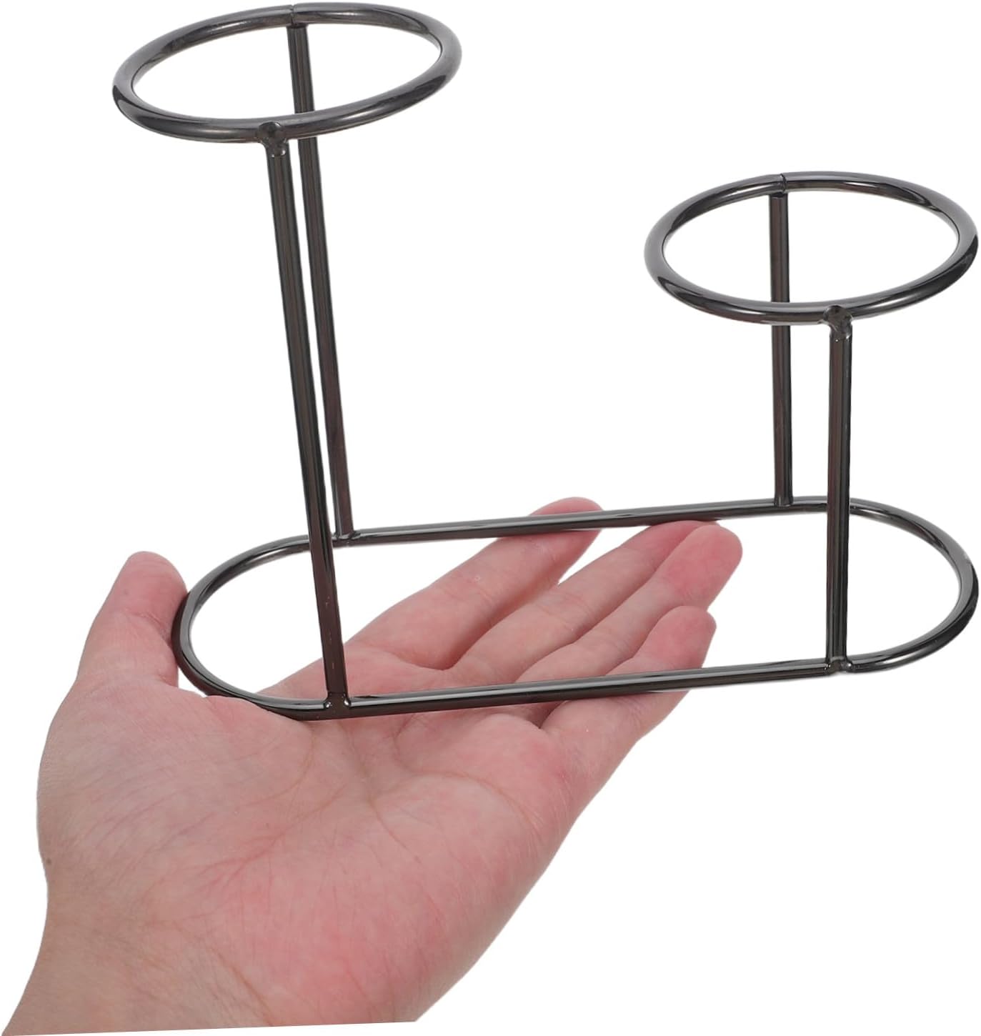 YARNOW Crystal Sphere Display Pedestal Metal Base with Dual Ring Frame