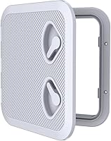 Vista 22 de SEAFLO Escotilla de acceso rectangular para cubierta de barco marino - Blanco/Negro, con cerradura y llave/Regular