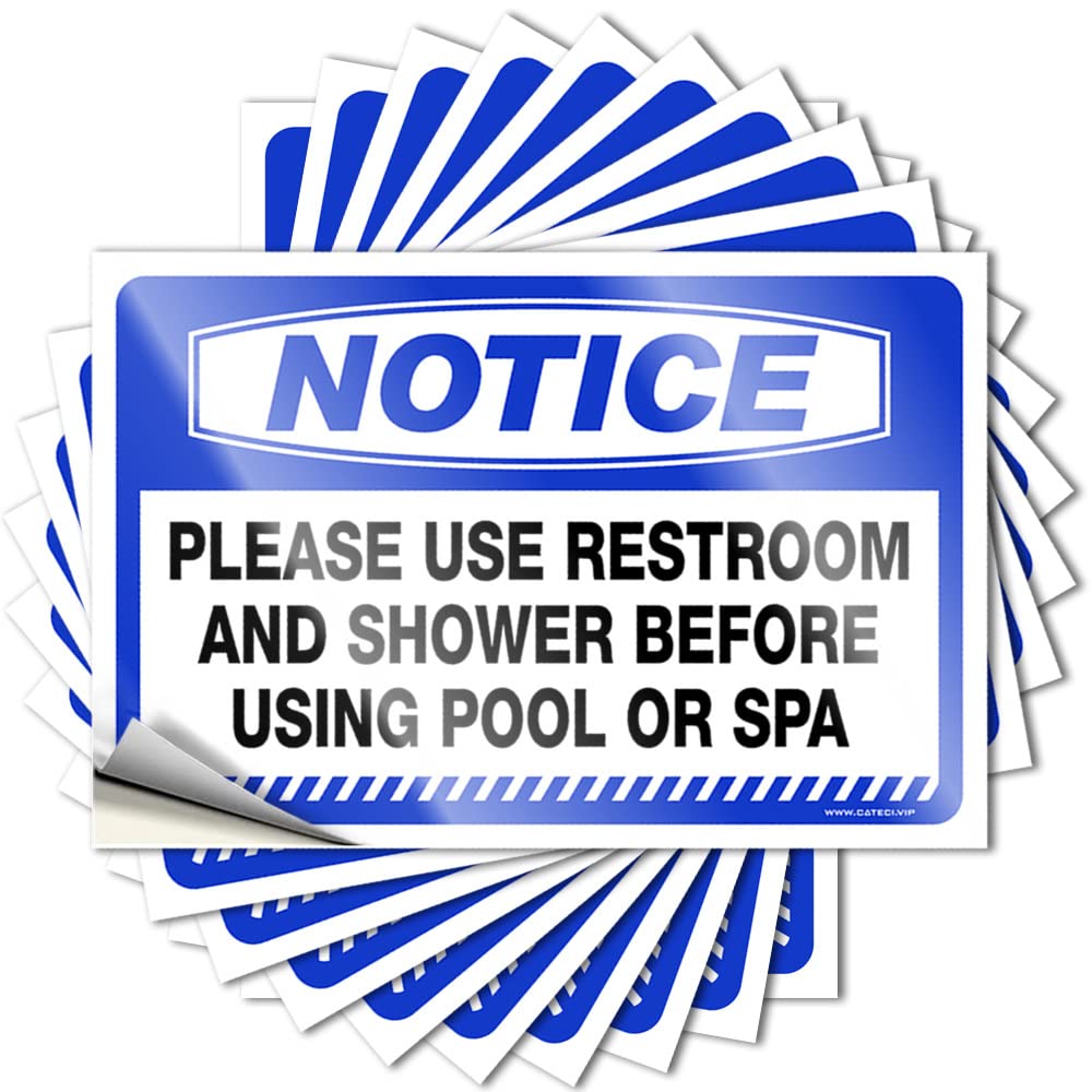 Bumper Western Retro Bottle Notice Please Use Restroom and Shower Before Using Pool Or Spa - No Residue Decals for Checkered(12X18CM)