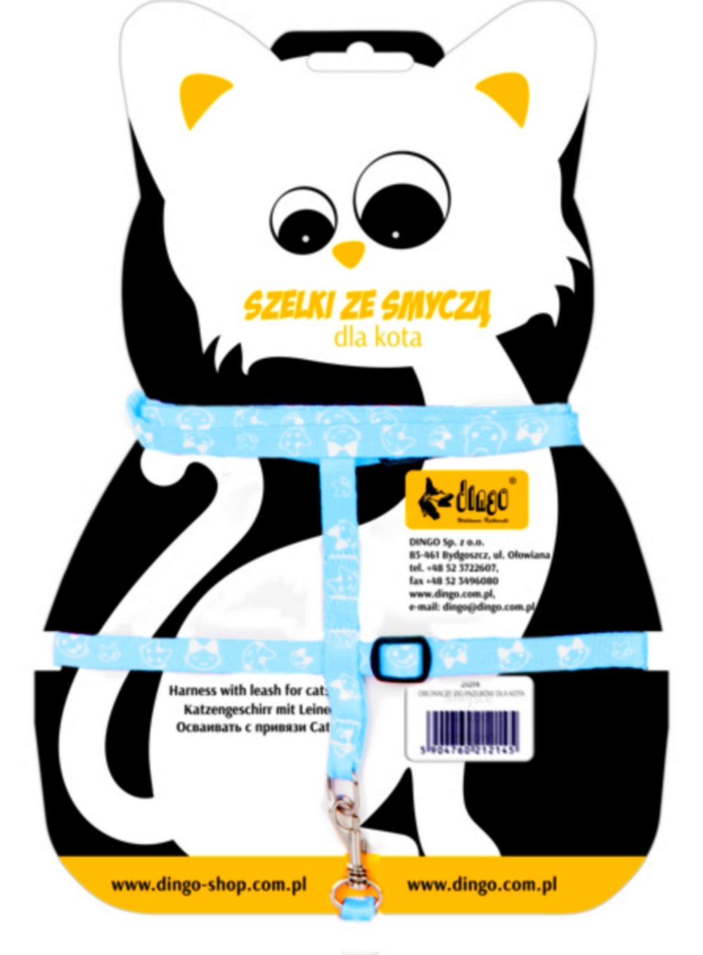 Dingo Fun Cat Harness with Leash, Fabric Set including Adjustment, Blue 21021