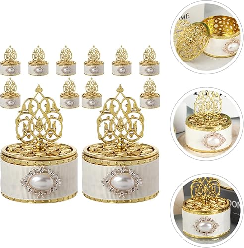 Miniatura 8 de 12 cajas doradas para recuerdos de fiesta, caja de dulces de lujo, caja decorativa para golosinas, estilo europeo, contenedor para boda, cumpleaños,